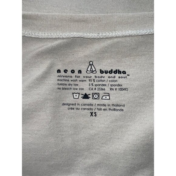 Neon Buddha Tunic Womens XS Beige Long Sleeve Ruched Adjustable Drawstring Casua - Picture 6 of 8